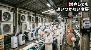 大型空調・スポットクーラー・送風機を増設しても暑さが解消されない食品工場の現場